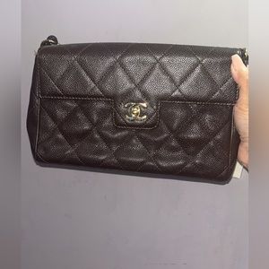 Authentic Chanel Matelasse Chain Shoulder Women's Caviar Leather Shoulder bag